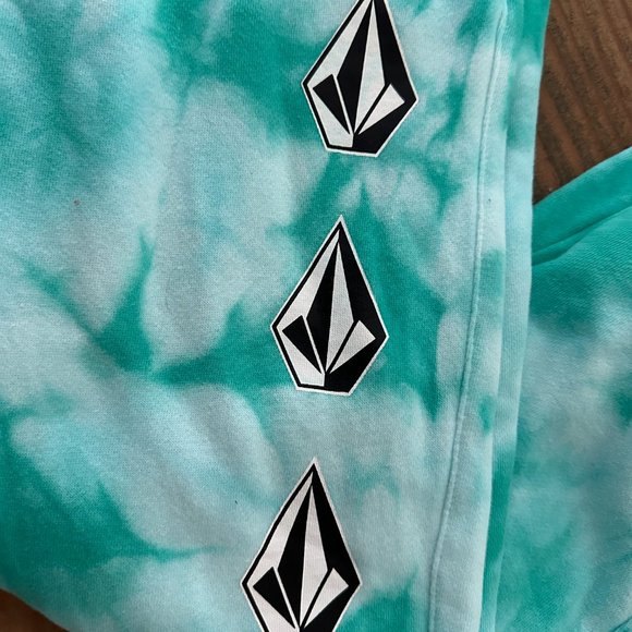 Volcom Girl Size L Green Tie Dye Sweatpants - Picture 2 of 4
